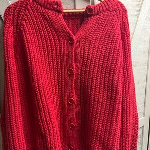 Cozy Red Knit Sweater